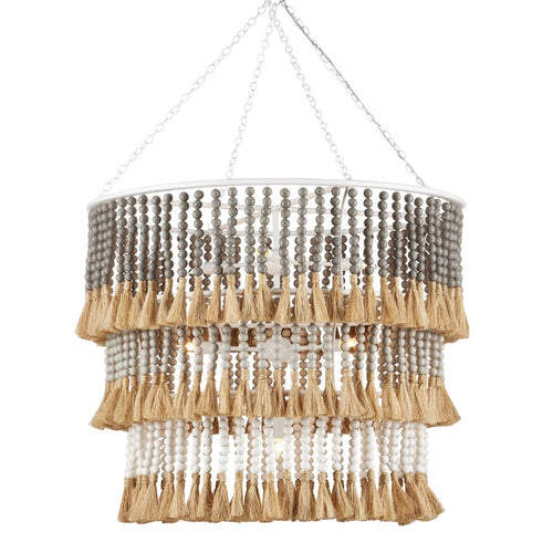 Jamie Beckwith For  Currey And Company St. Barts Taupe Chandelier