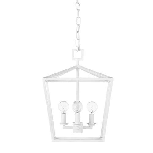 Currey And Company Denison White Small Chandelier