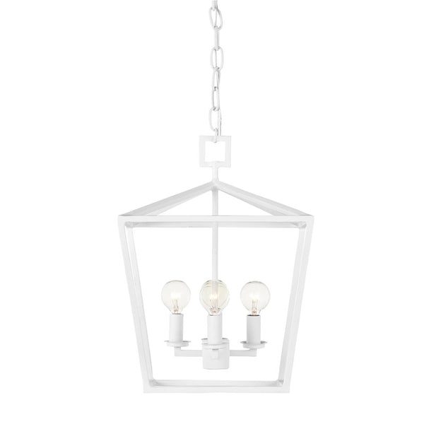 Currey And Company Denison White Small Chandelier