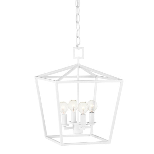 Currey And Company Denison White Small Chandelier