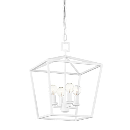 Currey And Company Denison White Small Chandelier