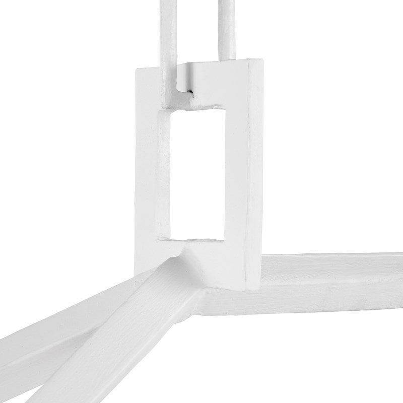 Currey And Company Denison White Rectangular Chandelier