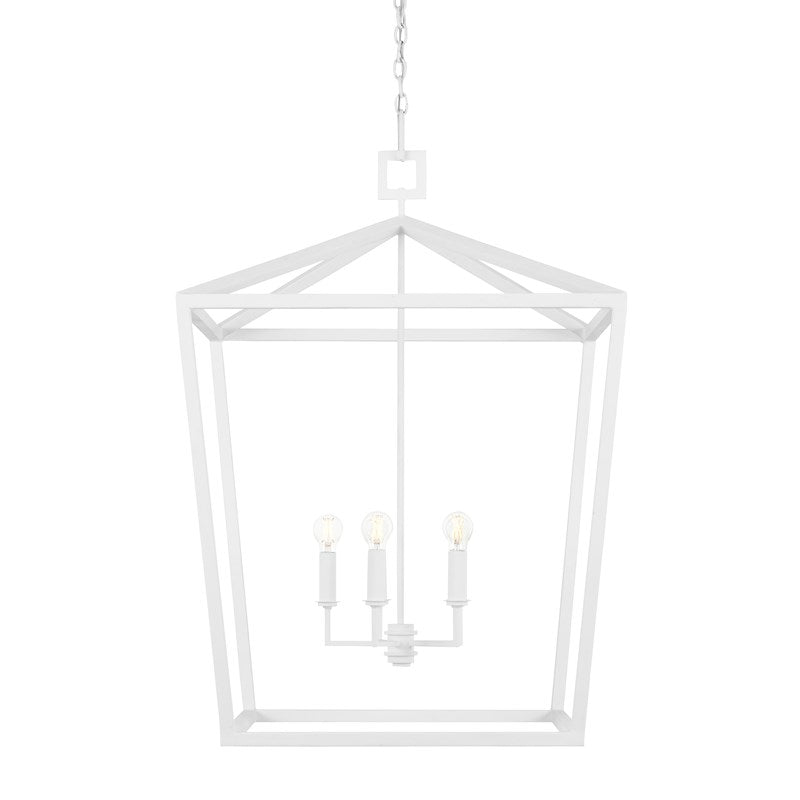Currey And Company Denison White Large Chandelier