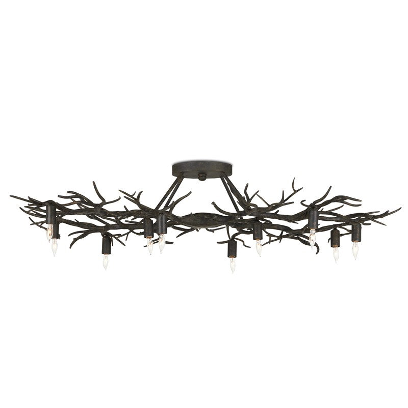 Currey And Company Rainforest Bronze Semi Flush