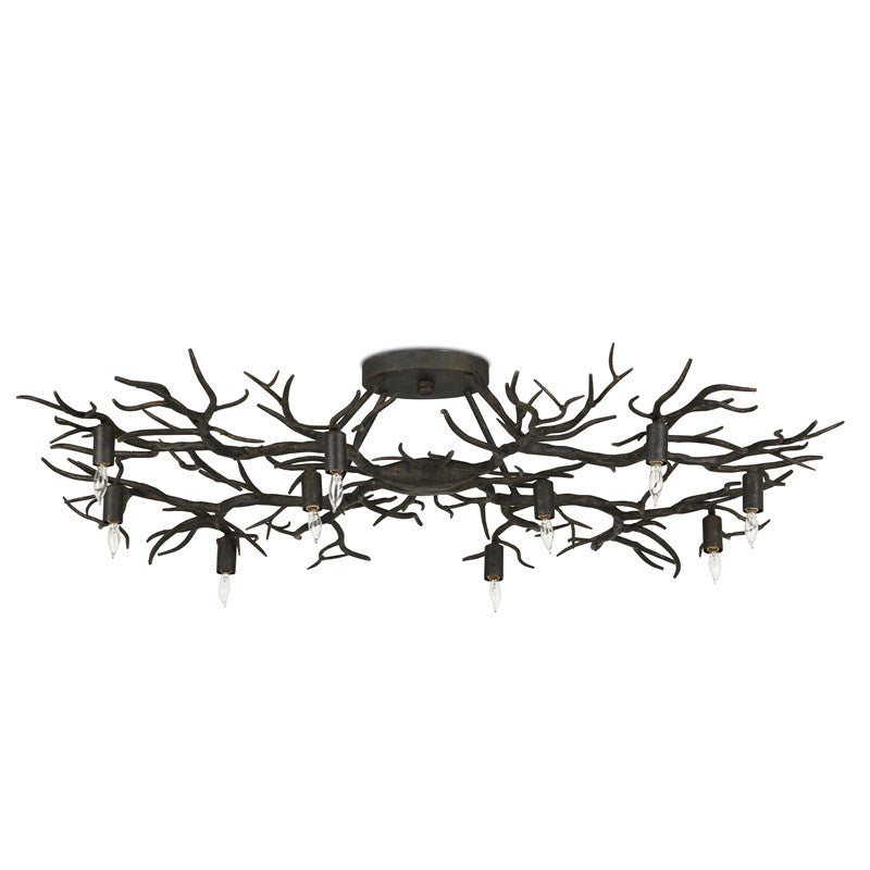 Currey And Company Rainforest Bronze Semi Flush