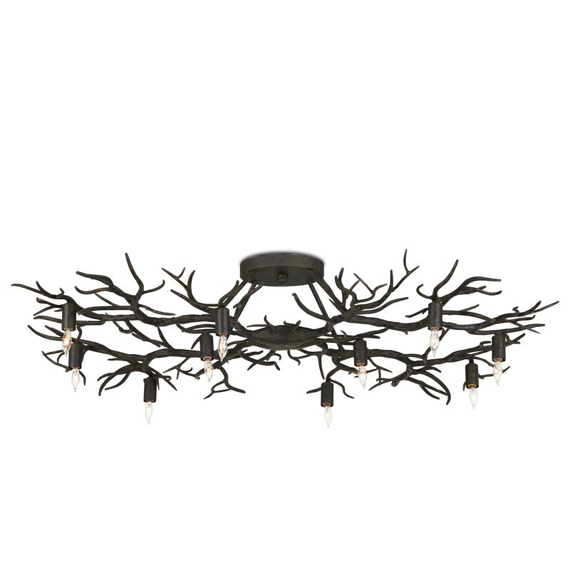 Currey And Company Rainforest Bronze Semi Flush
