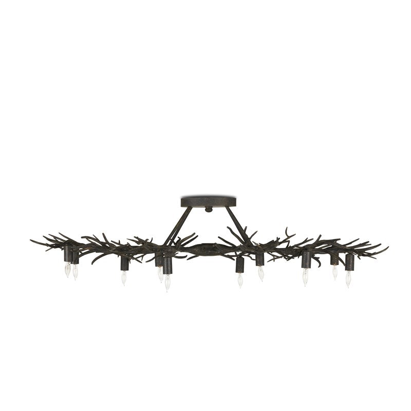 Currey And Company Rainforest Bronze Semi Flush