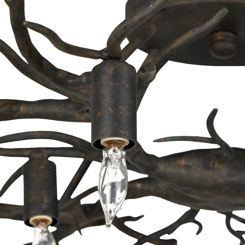 Currey And Company Rainforest Bronze Semi Flush