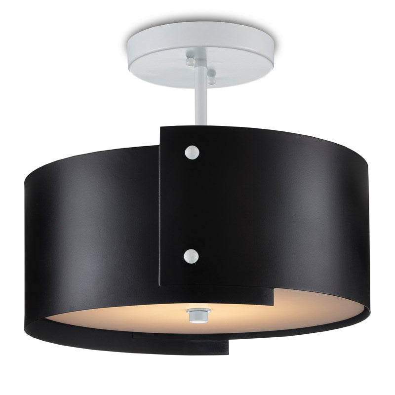 Currey And Company Ritsu Black Semi Flush