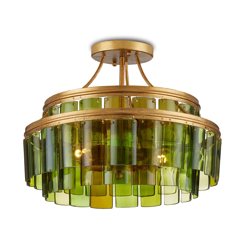 Currey And Company Vintner Green Semi Flush