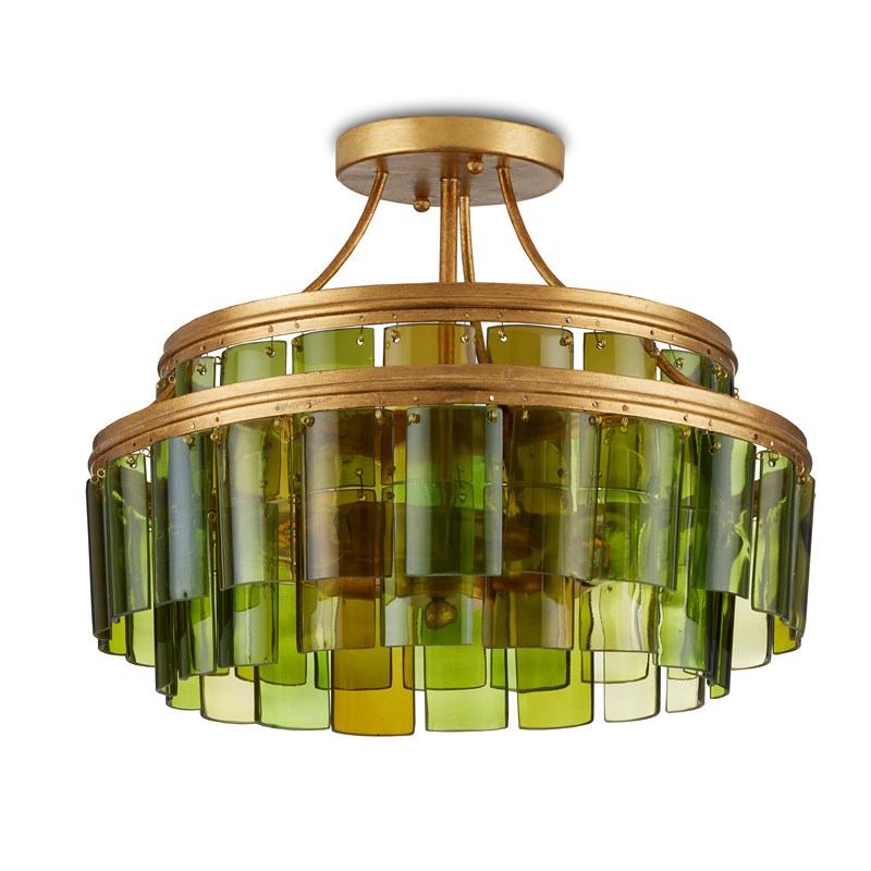 Currey And Company Vintner Green Semi Flush