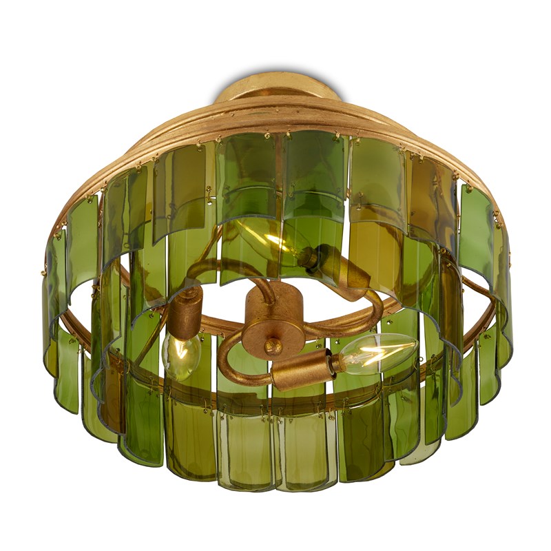Currey And Company Vintner Green Semi Flush