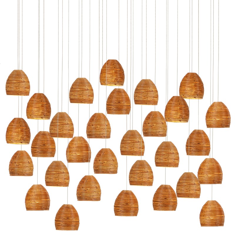 Currey And Company Beehive 30 Light Multi Drop Pendant