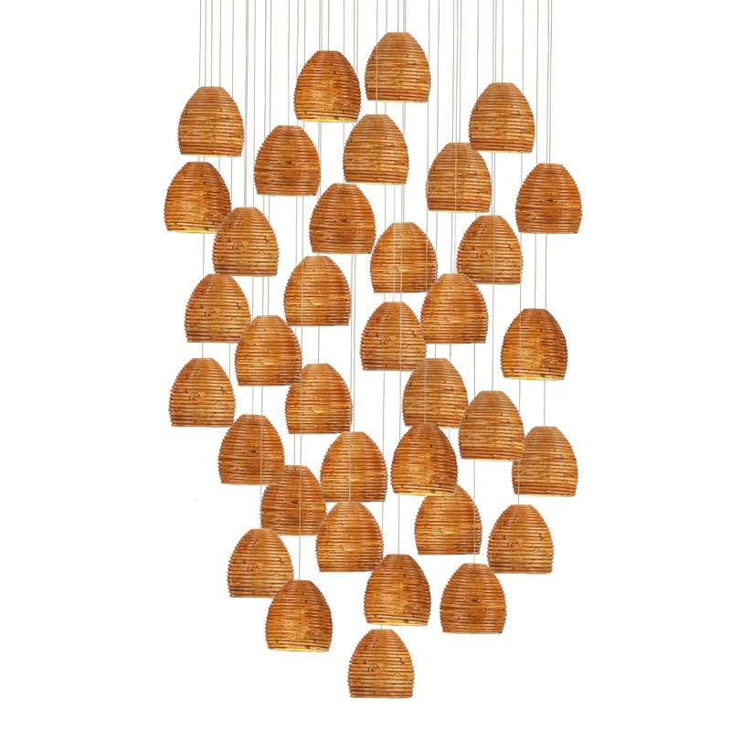 Currey And Company Beehive 36 Light Multi Drop Pendant