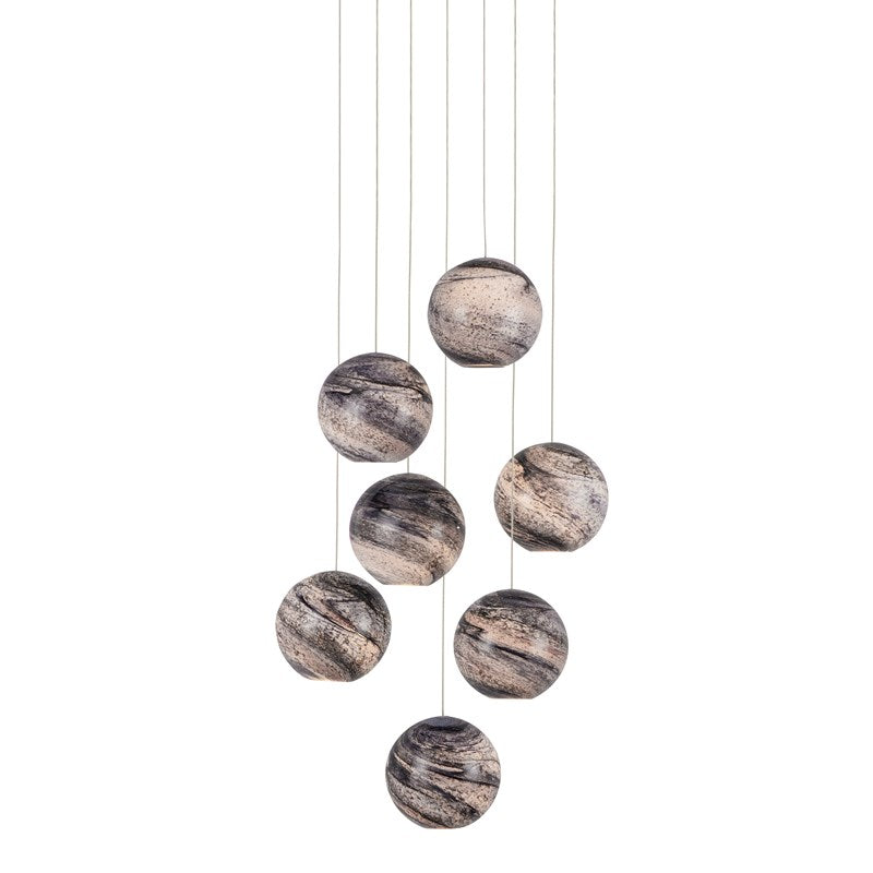 Currey And Company Palatino Round 7 Light Multi Drop Pendant