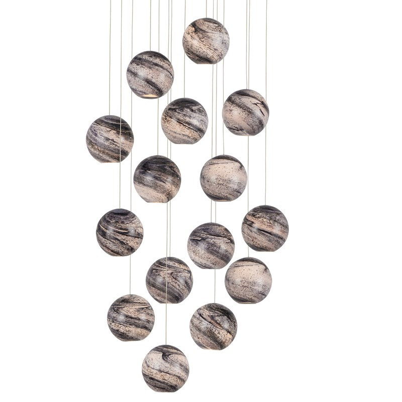Currey And Company Palatino Round 15 Light Multi Drop Pendant
