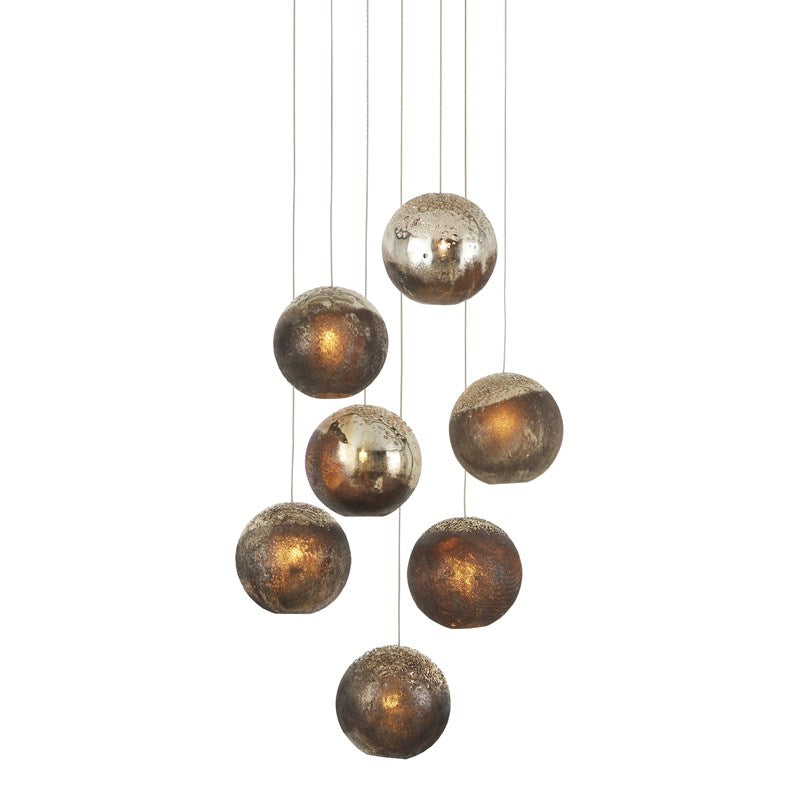 Currey And Company Pathos Round 7 Light Multi Drop Pendant