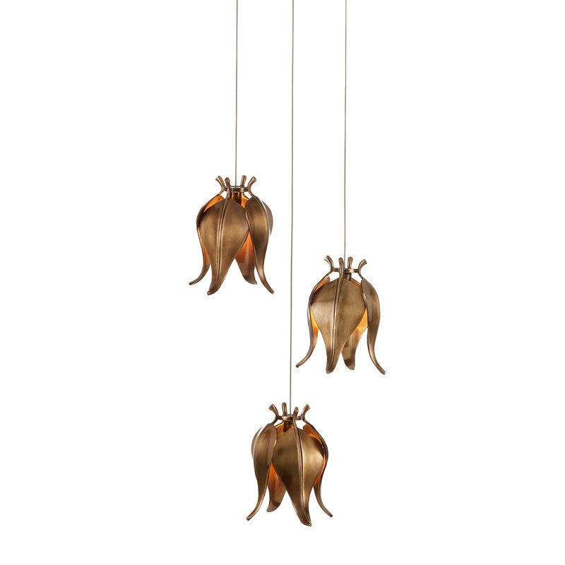 Currey And Company Iota 3 Light Multi Drop Pendant