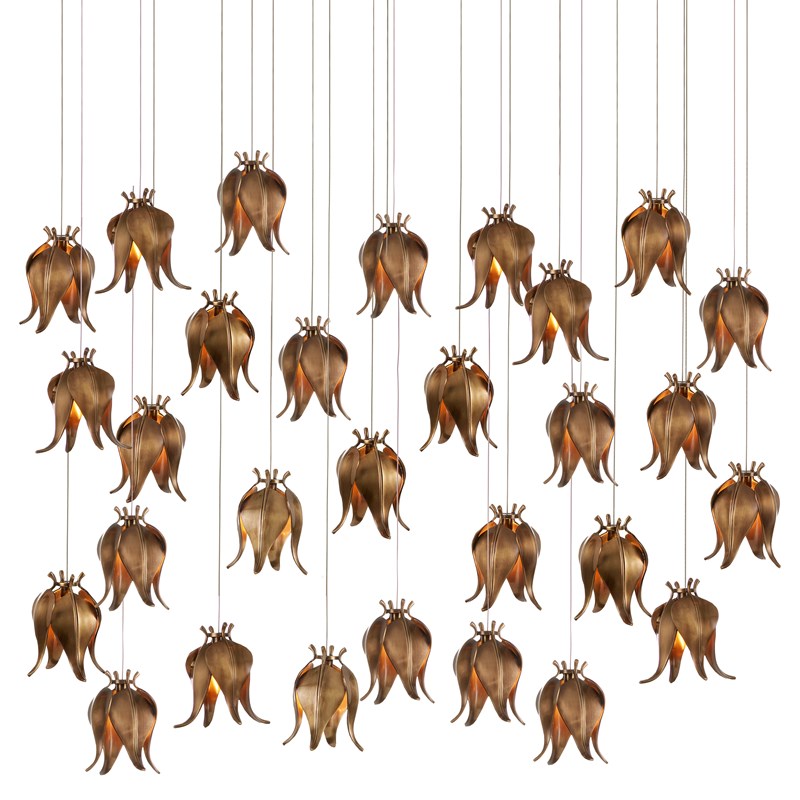 Currey And Company Iota 30 Light Multi Drop Pendant