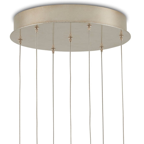 Currey And Company Glace White Round 7 Light Multi Drop Pendant