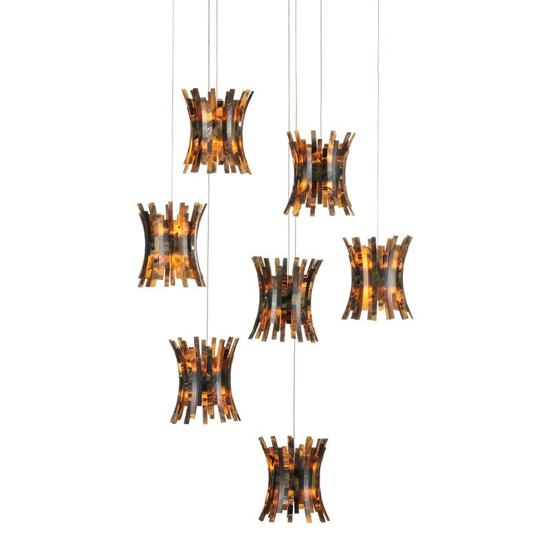 Currey And Company Alsop Round 7 Light Multi Drop Pendant