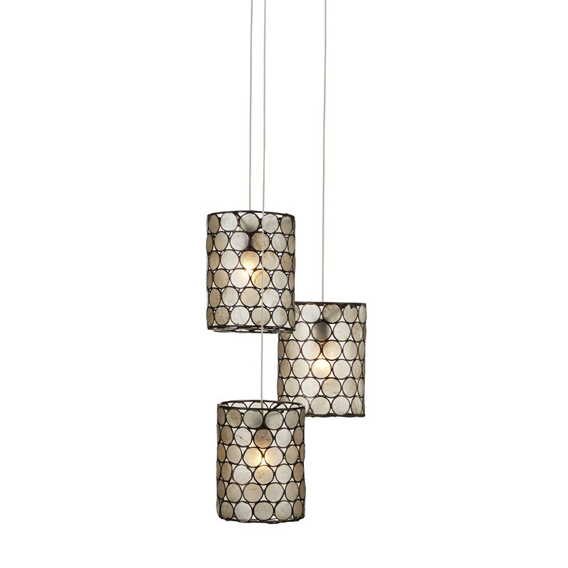Currey And Company Regatta 3 Light Multi Drop Pendant