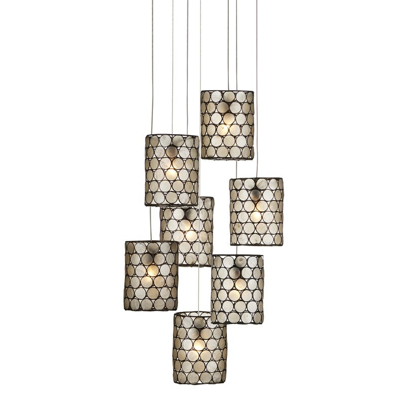 Currey And Company Regatta Round 7 Light Multi Drop Pendant