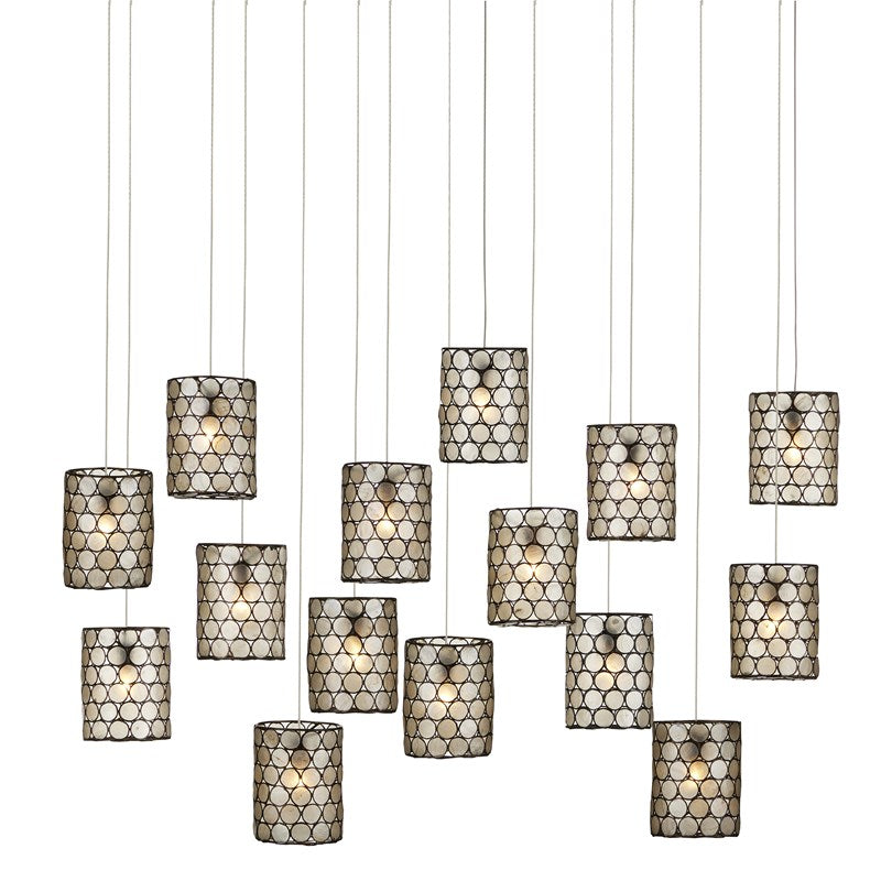 Currey And Company Regatta Rectangular 15 Light Multi Drop Pendant