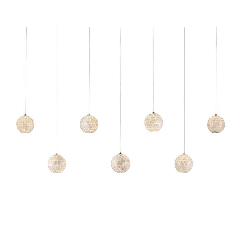 Currey And Company Finhorn Rectangular 7 Light Multi Drop Pendant