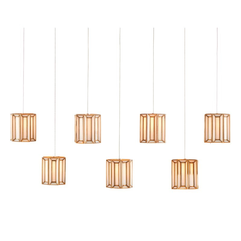 Currey And Company Daze Rectangular 7 Light Multi Drop Pendant