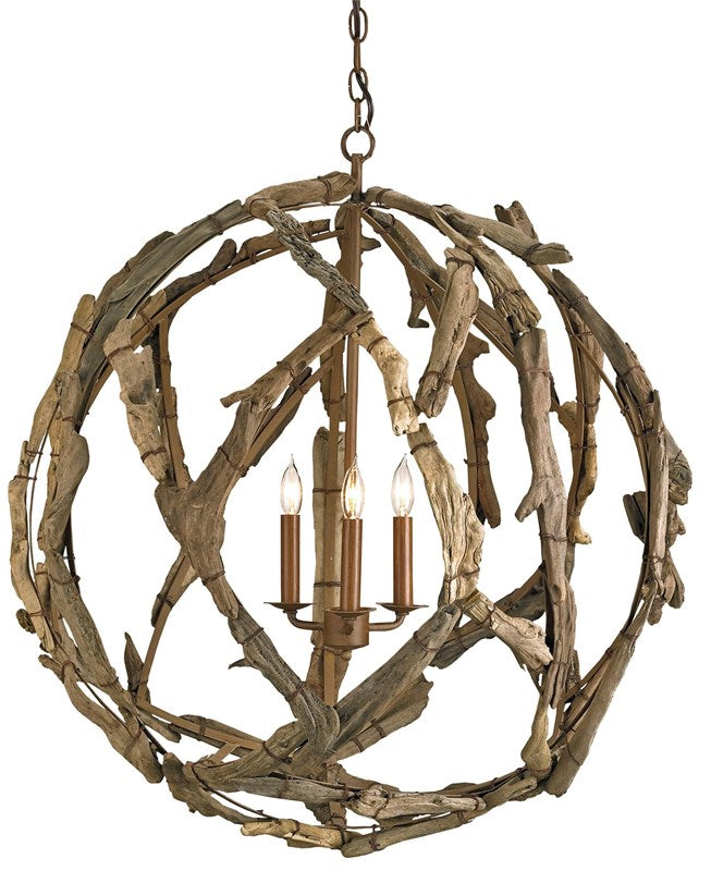 Currey & Company Driftwood Orb Chandelier