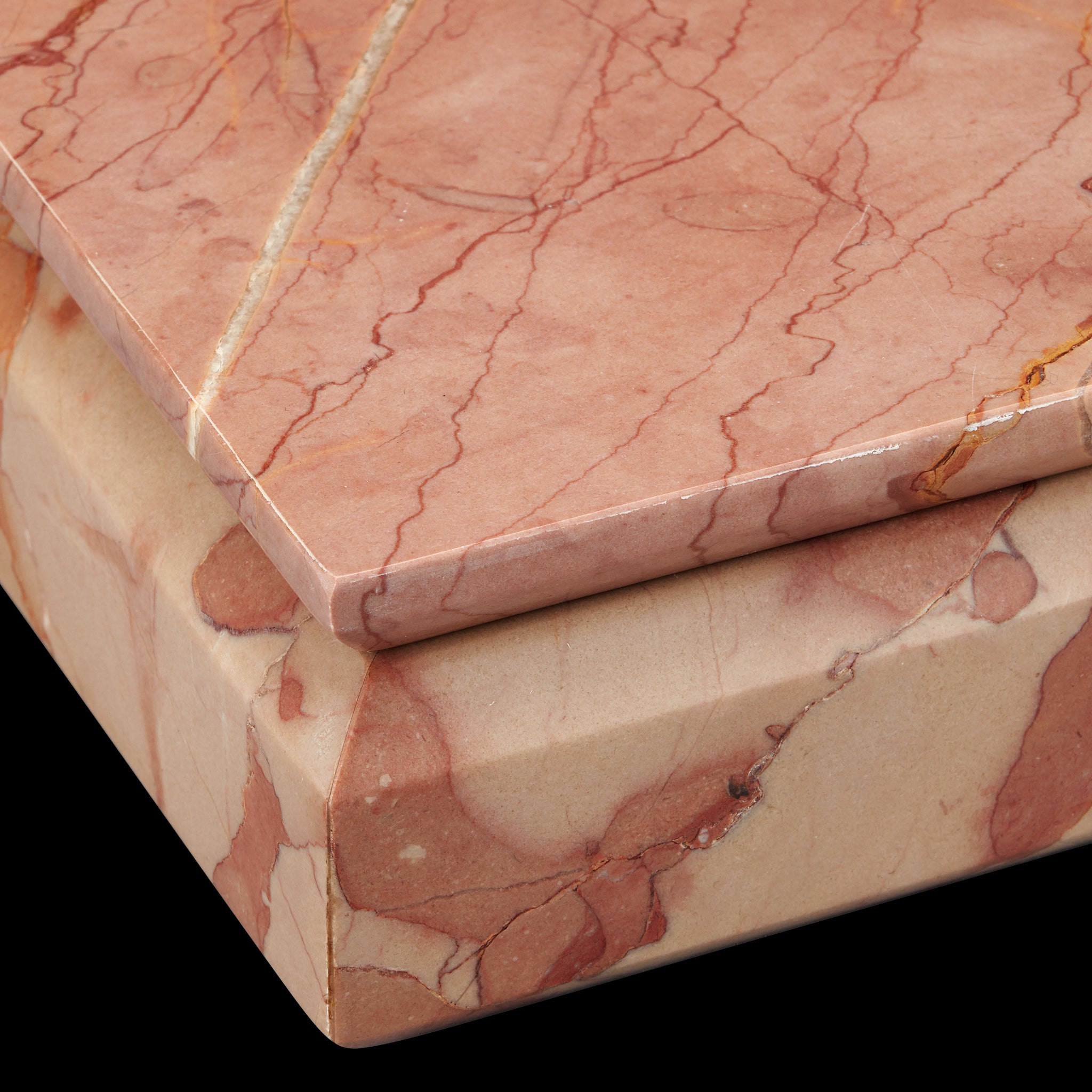 Currey & Company 10" Leslie Rosa Marble Box
