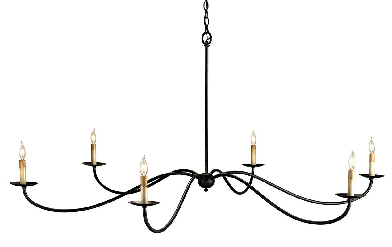 Currey & Company Saxon Black Chandelier