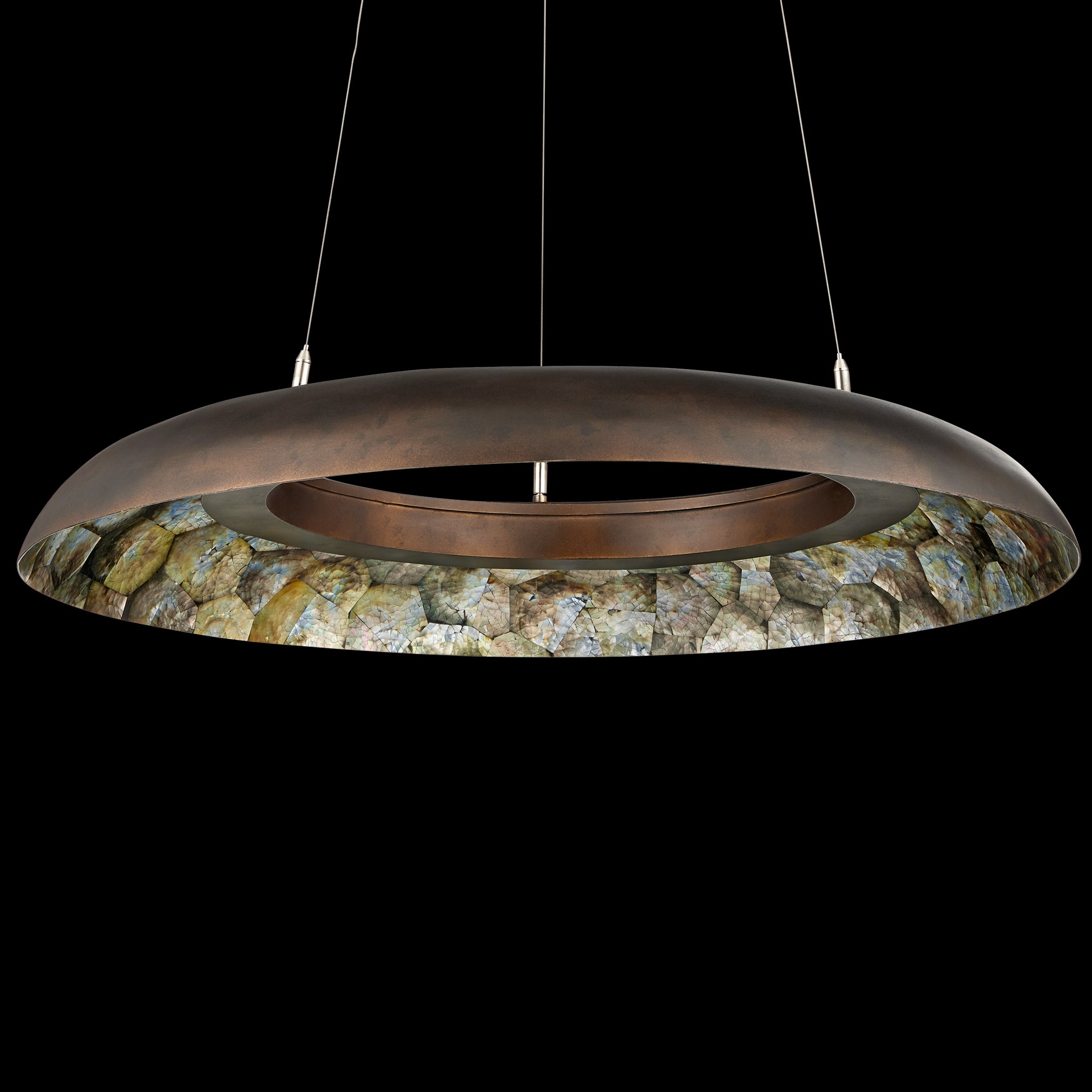 Currey & Company Tairagai 32.25" Shell 1 Light Led Chandelier