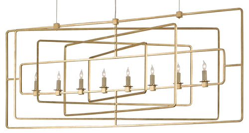 Currey And Company Metro Gold Rectangular Chandelier