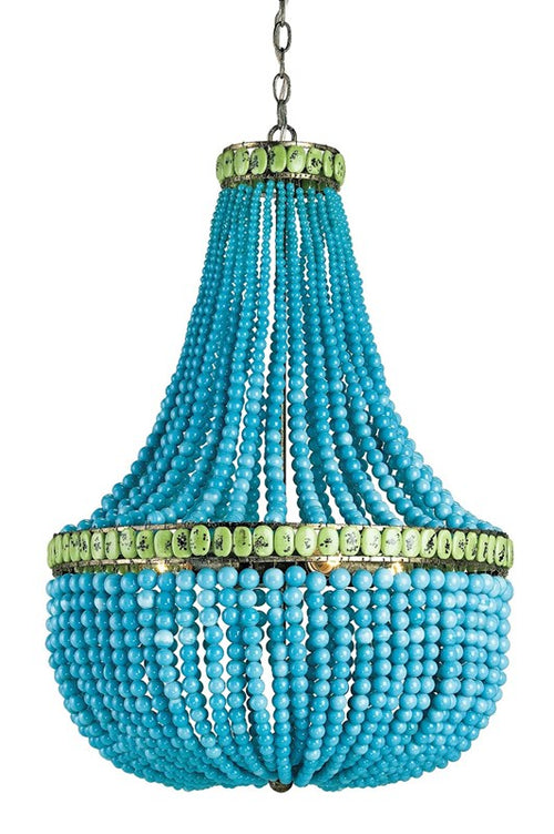Currey & Company Hedy Turquoise Chandelier