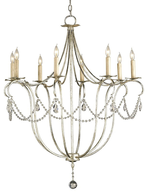 Currey and Company - Crystal Lights Silver Large Chandelier