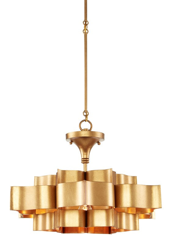 Currey And Company Grand Lotus Gold Small Chandelier
