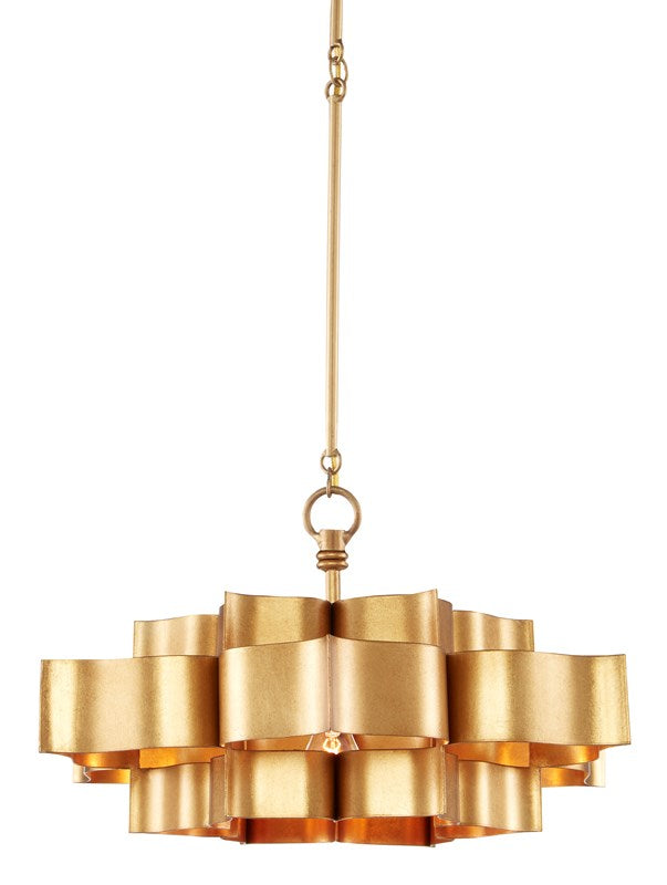 Currey And Company Grand Lotus Gold Small Chandelier
