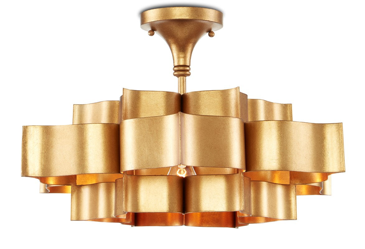 Currey And Company Grand Lotus Gold Small Chandelier