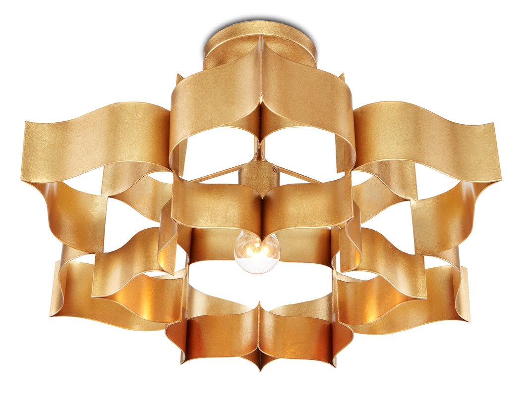 Currey And Company Grand Lotus Gold Small Chandelier