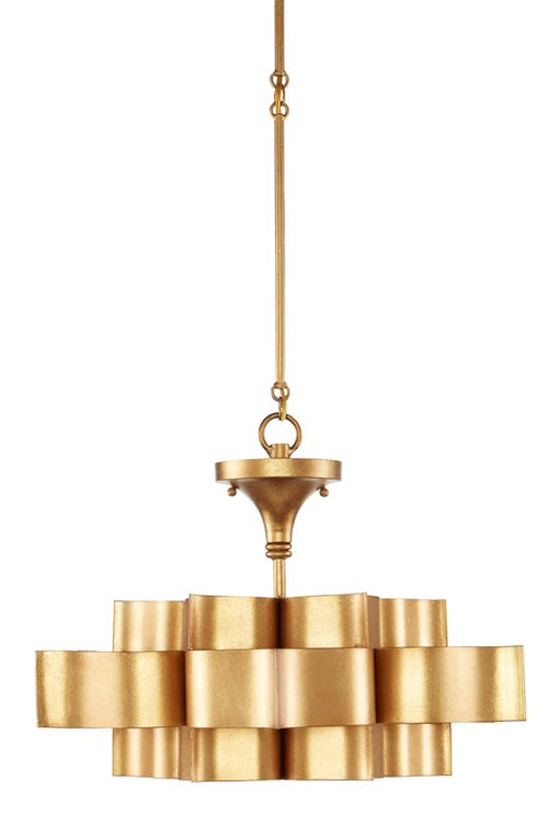 Currey And Company Grand Lotus Gold Small Chandelier