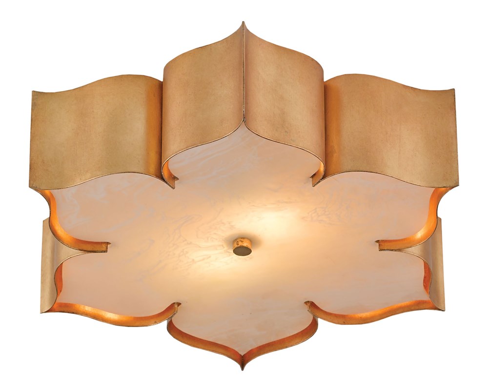 Currey & Company Grand Lotus Gold Flush Mount