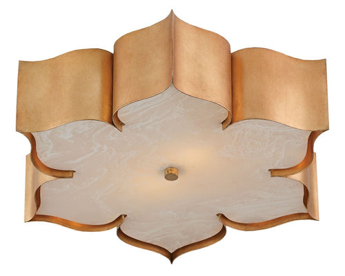 Currey & Company Grand Lotus Gold Flush Mount