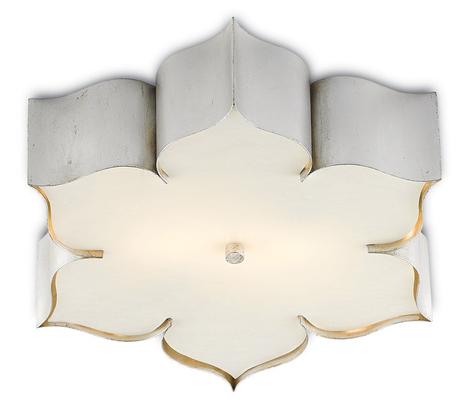 Currey & Company Grand Lotus Silver Flush Mount