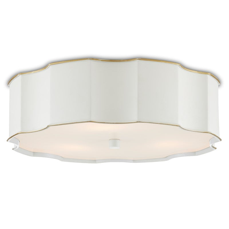 Currey And Company Wexford White Flush Mount