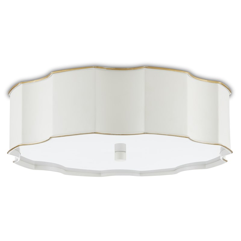 Currey And Company Wexford White Flush Mount