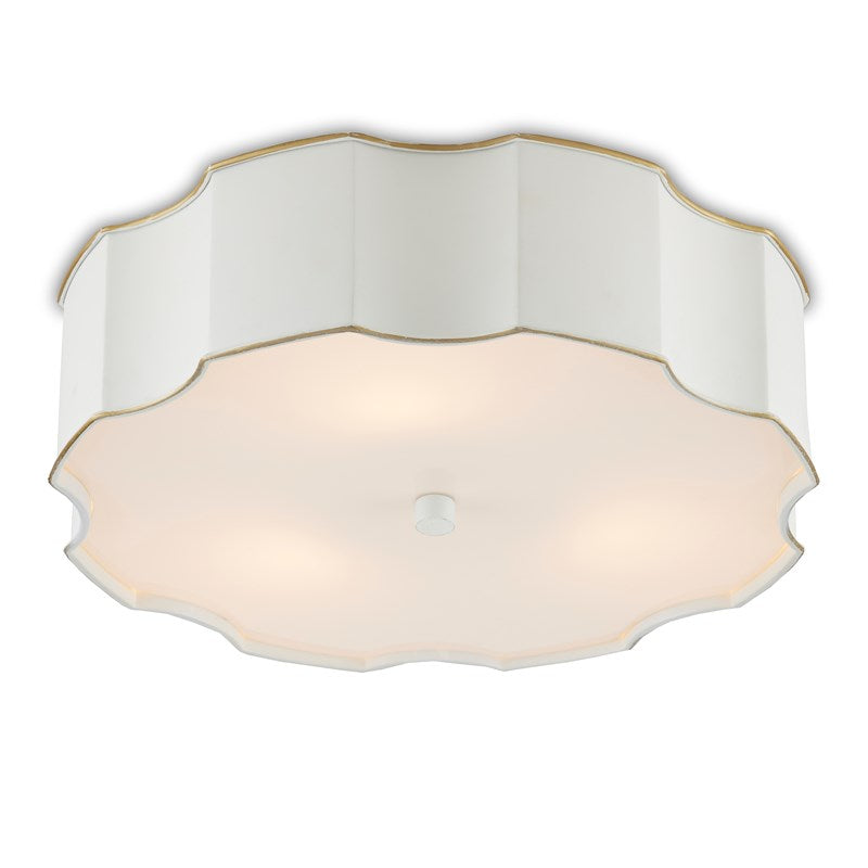 Currey And Company Wexford White Flush Mount