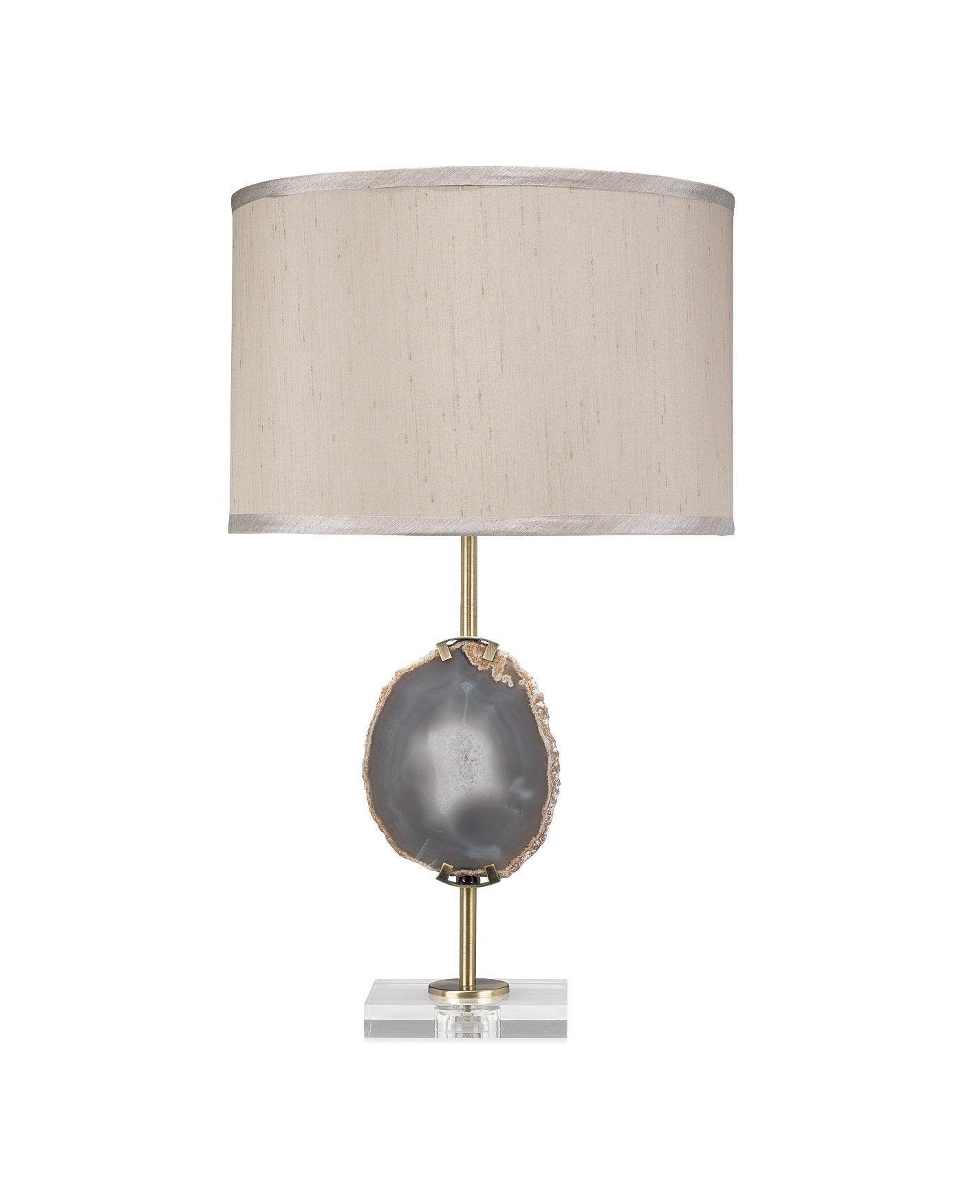 Jamie Young Agate Slice Table Lamp In Natural Lavendar