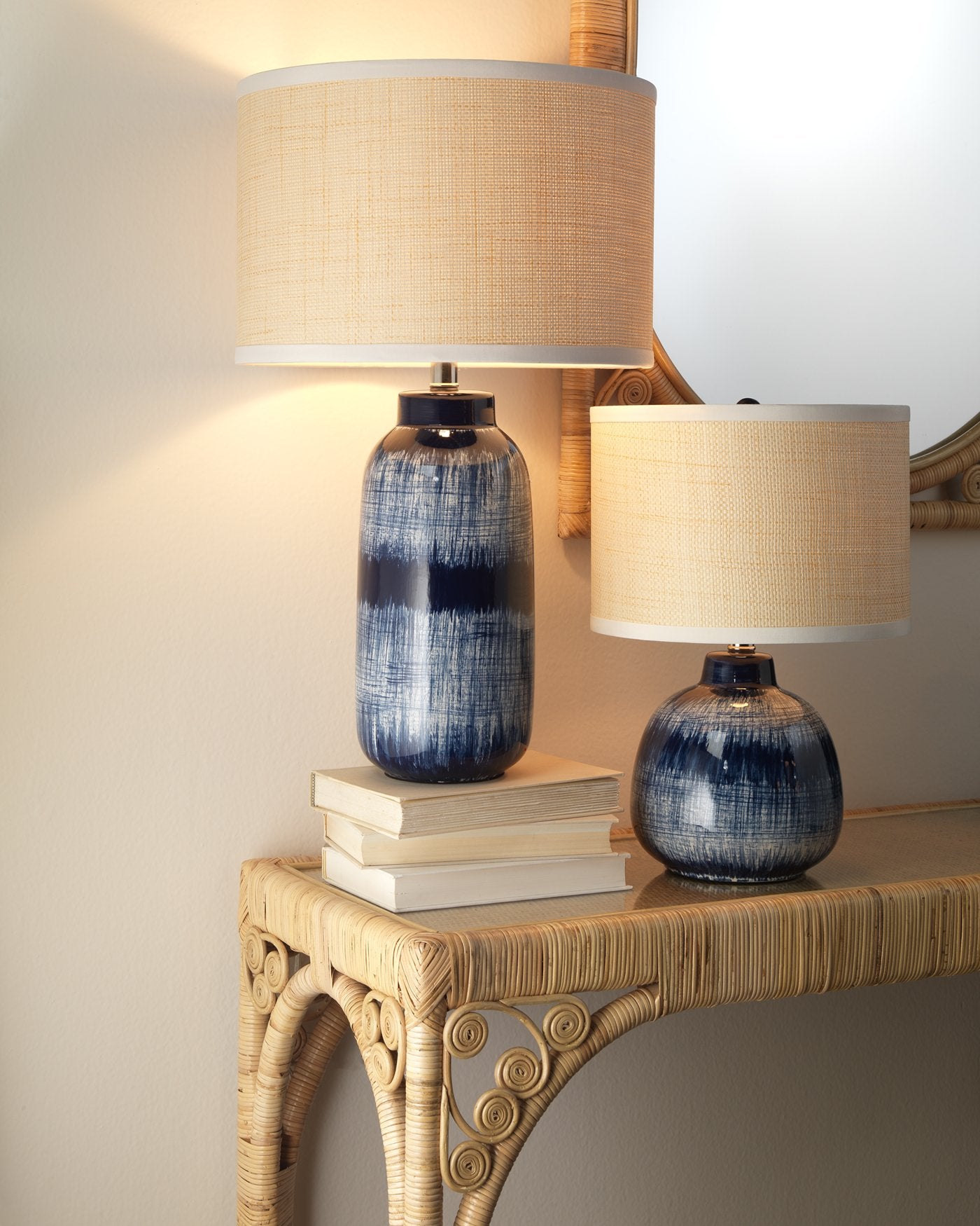 Jamie Young Batik Table Lamp In Indigo, Large